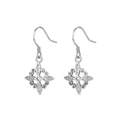 14 mm witch's knot silver earring with zircons with...