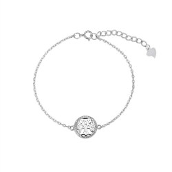 Rhodium-plated silver bracelet Tree of Life 13 mm with...
