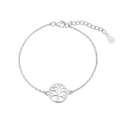 Rhodium-plated silver bracelet Tree of Life 14 mm 17 + 3 cm