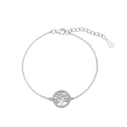 Tree of Life rhodium-plated silver bracelet 13 mm with...
