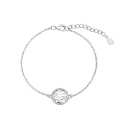 Bracelet Arbre de Vie en argent rhodié 17 + 3 cm