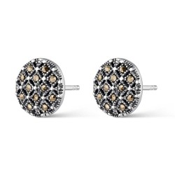 11 mm silver and Marcasite earrings with pressure closure