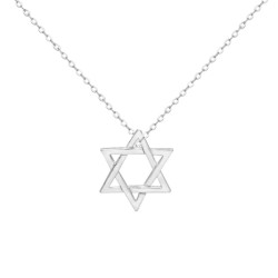 Pendant with rhodium-plated silver chain Star of David 15...