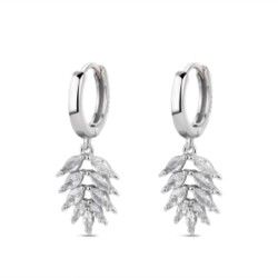 Rhodium-plated silver earring with 13 mm hoop with 28 mm...