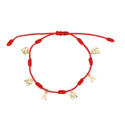 Bracelet de maternité plaqué fil rouge sept noeuds