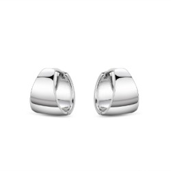 Rhodium-plated silver hoop earring decreasing 12 mm