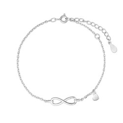Rhodium-plated silver bracelet 16 mm infinity forced...