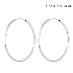 Silver Earring Hoop Thread 1.2 X 55 Mm