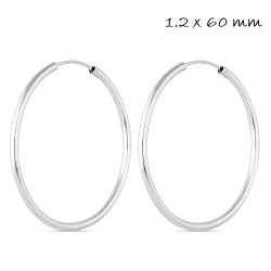 Silver Earring Hoop Thread 1.2 X 60 Mm