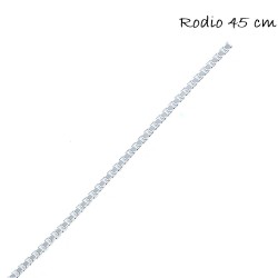1.2mm 45cm Venetian Rhodium Plated Silver Chain