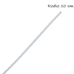 1.2mm 50cm Venetian Rhodium Plated Silver Chain
