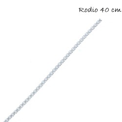 1.5mm 40cm Venetian Rhodium Plated Silver Chain