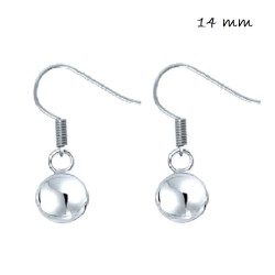 Smooth Silver 14mm Ball Earring With Hippie Closure