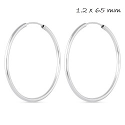 Silver Earring Hoop Thread 1.2 X 65 Mm