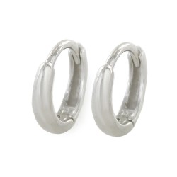 Rhodium Plated Silver 12mm Hoop Earring