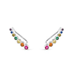Trend Climber Earring in Rhodium Plated Silver Decreasing...