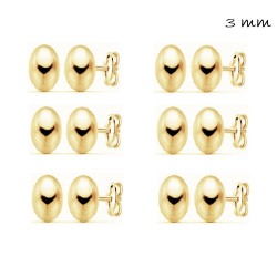 Silver plated 3 mm ball earring with pressure closure...