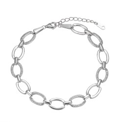 Zirconia link bracelet oval...