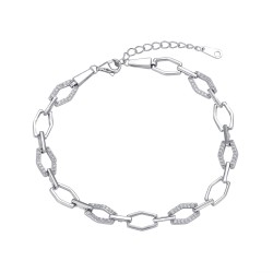 Zirconia link bracelet with...