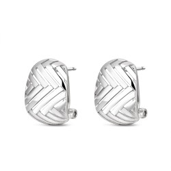 Rhodium-plated silver openwork spike earring with 17 mm...