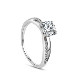 Zircon solitaire ring with...