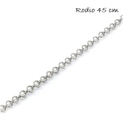 Rhodium Plated Silver Rolo Chain 2.2mm 45 Plus 5cm
