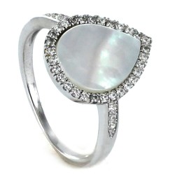 Flat Drop Zirconia Ring With Center In Na