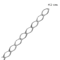 Silver Rhombus Chain 42 Cm