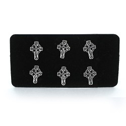 Smooth Silver Celtic Cross 9mm Earring Pack of 3 Pairs