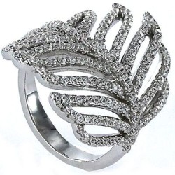 Feather Shaped Zirconia Ring