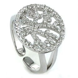 Tree of Life Ring With Zirconia 15 Mm And