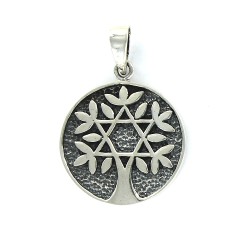 Oxidized Tree Of Life Pendant With 24mm Star