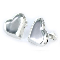 Love Silver 12mm Puffy Heart Earring With Post Back
