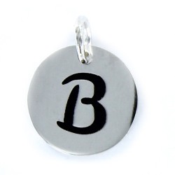 Pendant Letters With Soul B Enameled On 14 Mm Disc