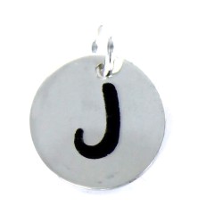 Pendant Letters With Soul J Enameled On 14 Mm Disc
