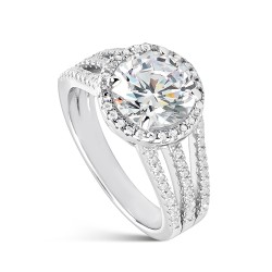 11mm Solitaire Cubic Zirconia Ring With Arm