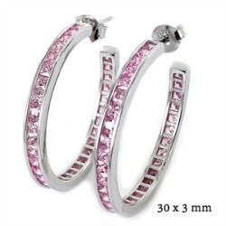 Rainbow Hoop Earring With Pink Princesses In The Center...