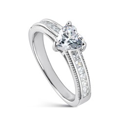 Zirconia Solitaire Ring Arm With Princesses And Heart...