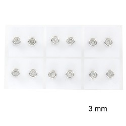 Rhodium Plated Silver 3mm Cubic Zirconia Earring Pack Of...