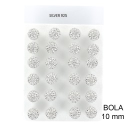 Cubic Zirconia Ball Pavé Earring 10mm Pack Of 12 Pairs