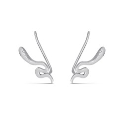 Trend mini climber earring in rhodium-plated silver snake