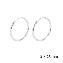 Silver hoop earring thread...
