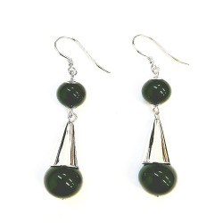 Black canarian dairy rhodium plated silver earring 10 and...