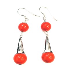 10 and 8 mm red Canarian milkmaid rhodium plated silver...