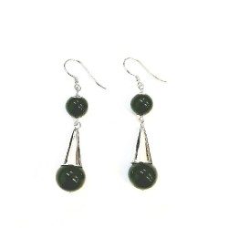 Black canarian dairy rhodium plated silver earring 8 and...