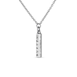 Rhodium plated silver necklace Forced chain rule