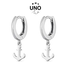 Uno Mas Hoop Earring 12mm With Hanging Anchor