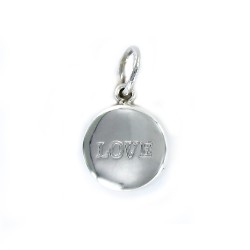 Love 13mm Round Silver Love Pendant