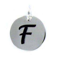 Pendant Letters With Soul F Enameled On 14 Mm Disc
