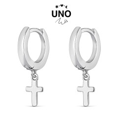 Uno Mas Hoop Earring 12mm With Cross Dangling